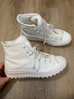 Converse Cozy High-Top Faux Fur Sneakers - White